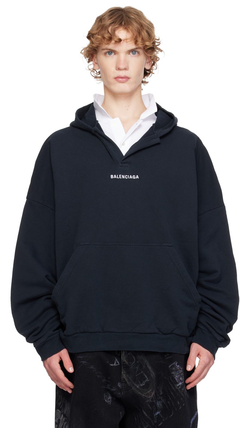 Black [발렌시아가] Back Polo Hoodie 262342M202009