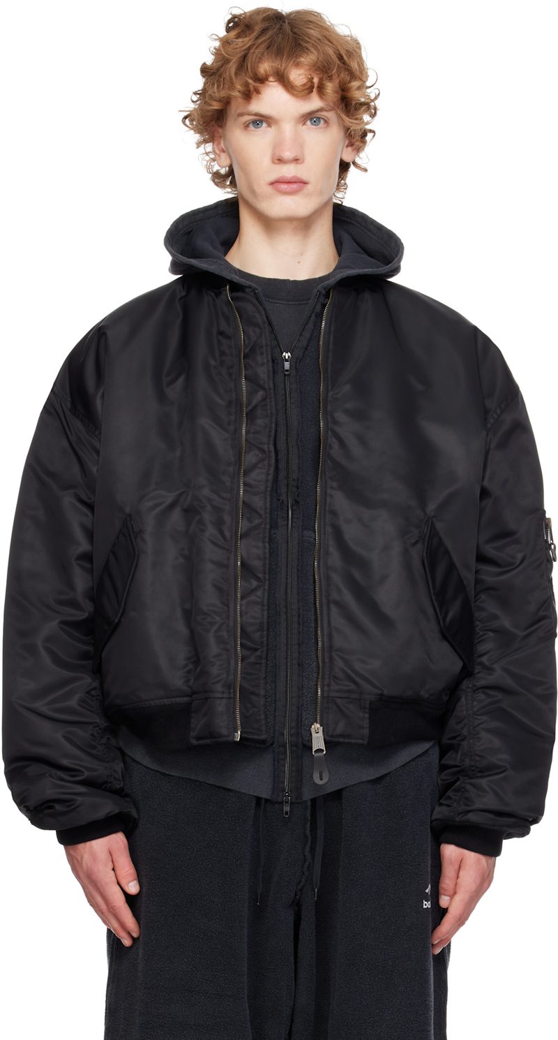 Black Standard Bomber Jacket 262342M175001