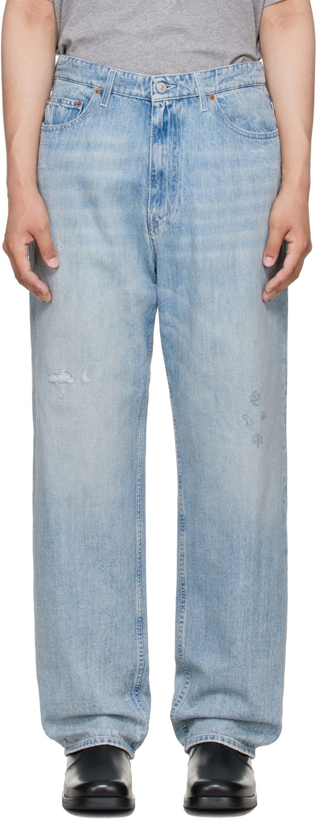 Blue Distressed Jeans 262188M186003