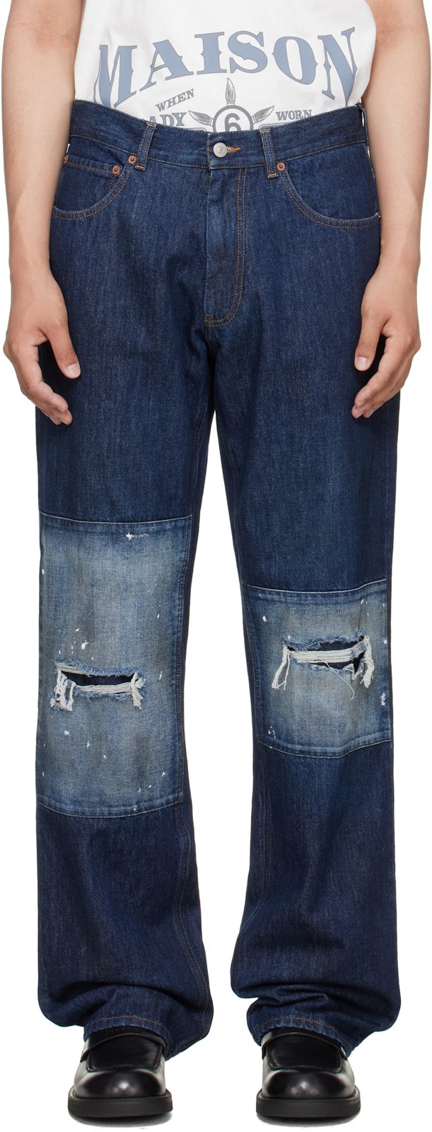 Blue Straight-Leg Jeans 262188M186006