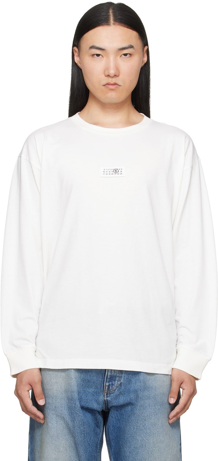 White Long-Sleeved T-shirt 262188M213001
