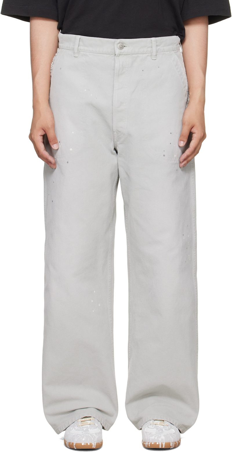 Gray Double-Dyed Workwear Trousers 262168M191008