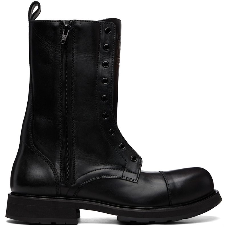Black Truck Laceup Boots 261342M255003