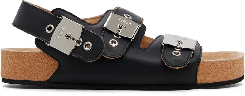 Black Scholl Edition Leather Sandals 262342M234001