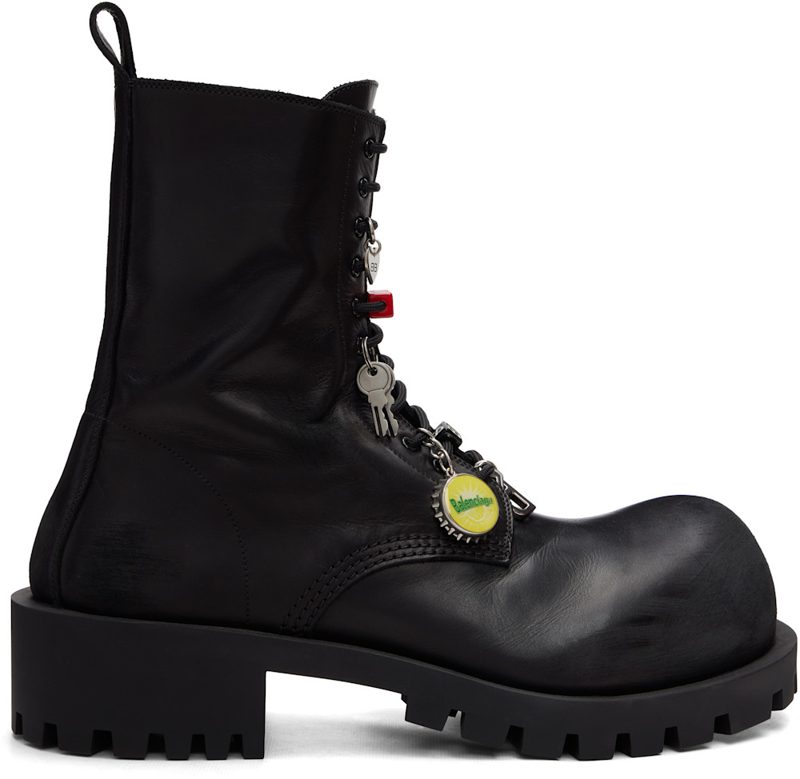 Black Hummer Laceup Boots 262342M255002