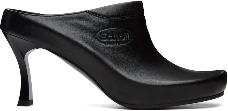 Black Scholl Edition Sheepskin Mule Heels 262342F122002