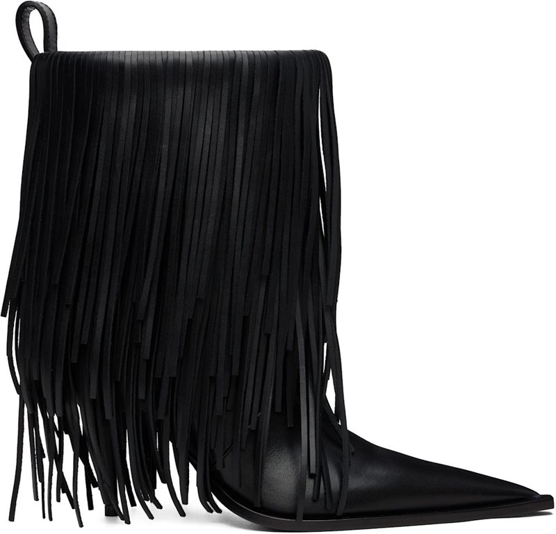 Black Avenue Fringe Boots 261342F114000