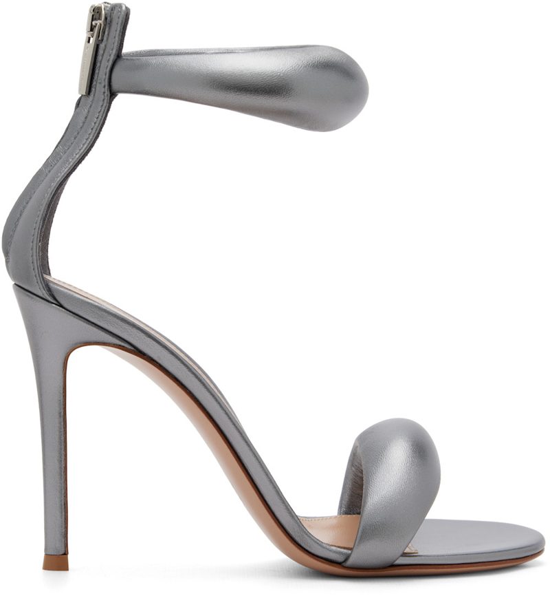 Gunmetal Bijoux Heeled Sandals 262090F125020