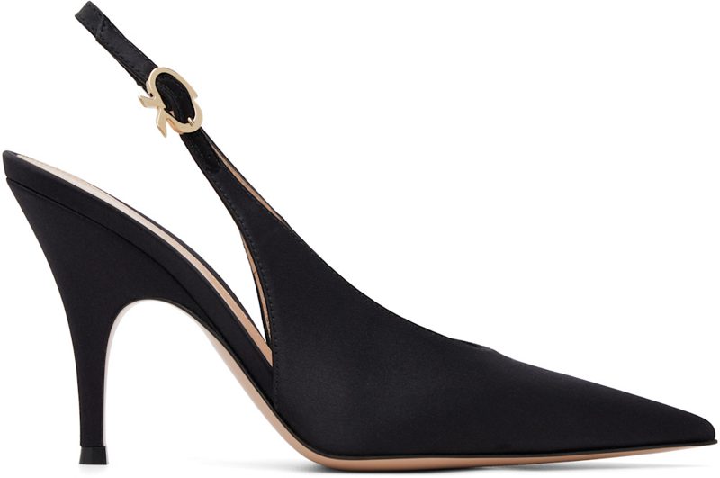 Black Sofia Sling Heels 262090F122012