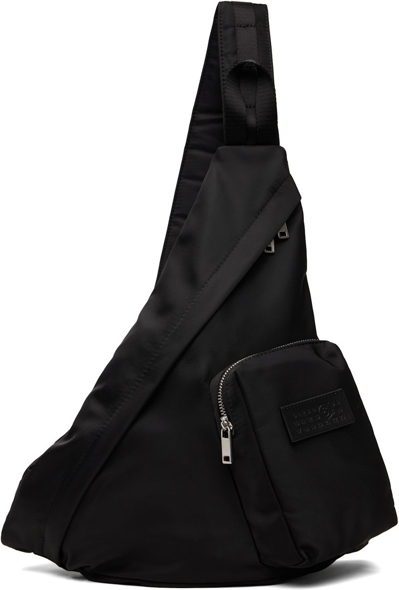 Black Numeric Sling Backpack 261188F048008