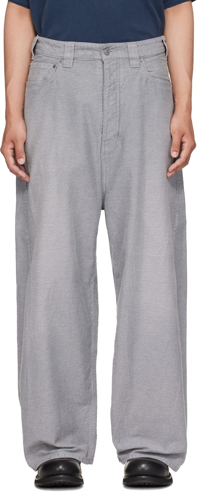 Gray Trompe Loeil Jeans 262342M186004