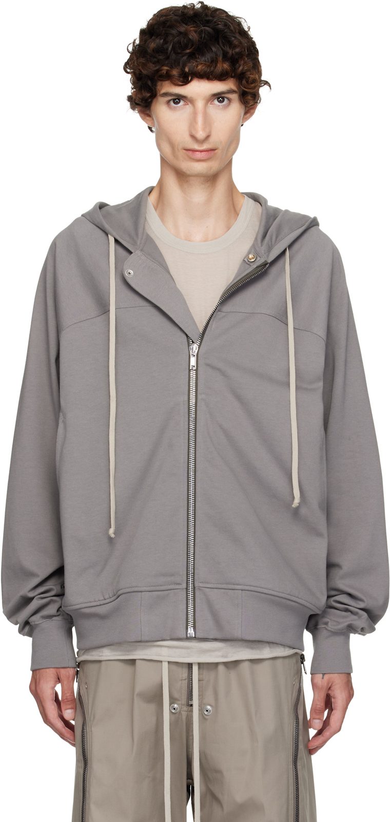 Gray Tower Windbreaker Hoodie 262232M202046
