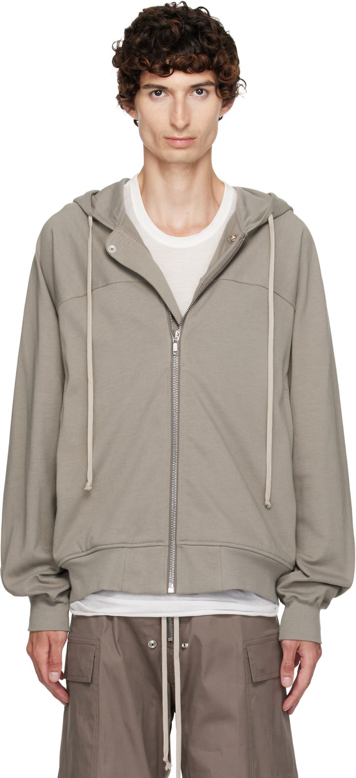 Taupe Tower Windbreaker Hoodie 262232M202045