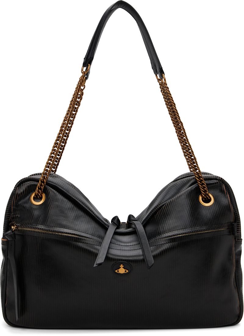 Black Dolce Large Shoulder Bag 262314M170020