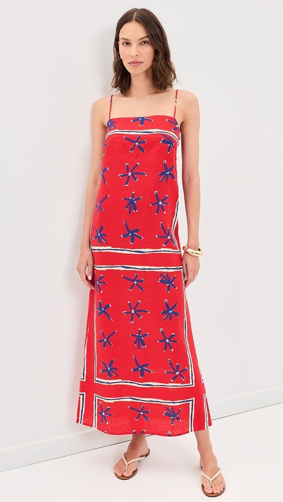 STAUD Laura Linen Dress_Painted Foulard