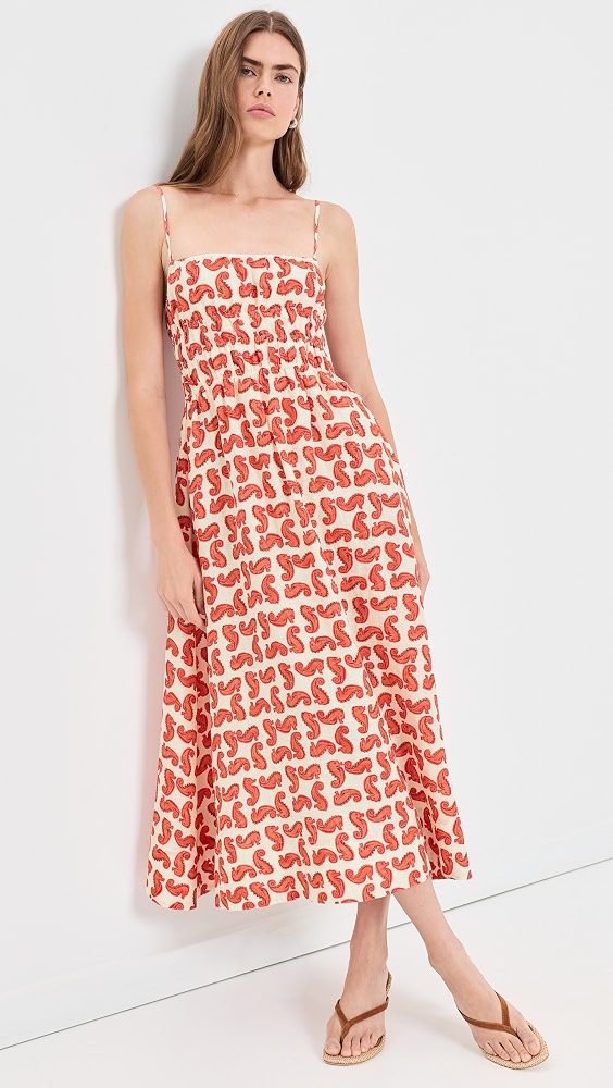 STAUD Ayla Linen Dress_Seahorse Cream