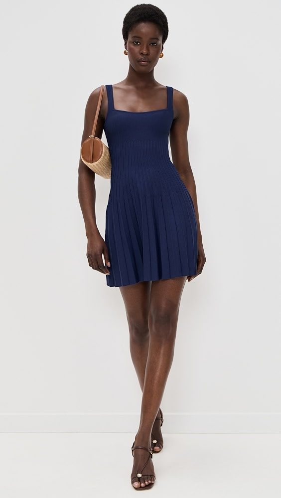 STAUD Ellison Mini Dress_Navy