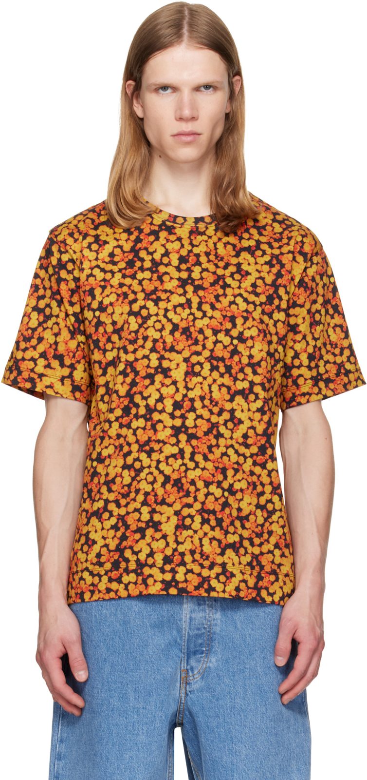 Orange Regular Fit Cotton T-shirt 262358M213023