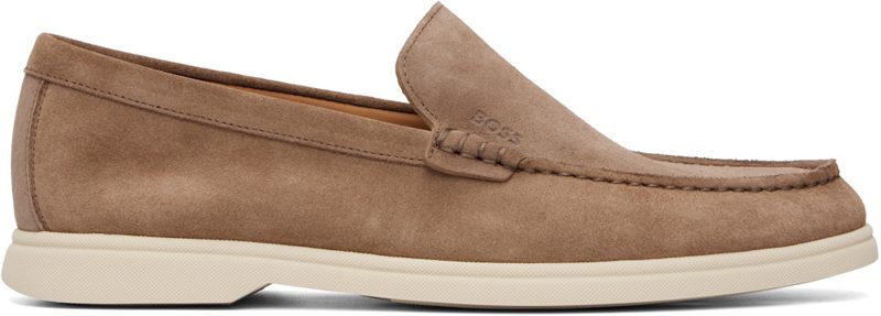 Beige DE[보스]ED-LOGO Suede Loafers 262085M231012
