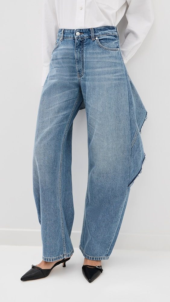 Relaxed Curve Deconstructed Jeans_Mid Blue