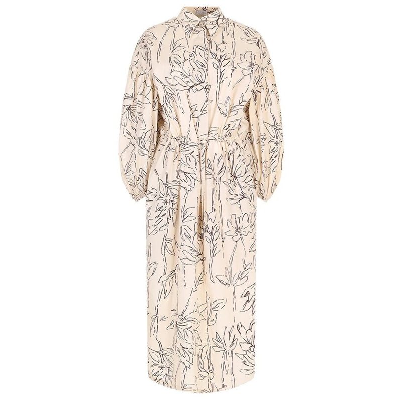 Brunello Cucinelli Wocream Floral Cotton Dress