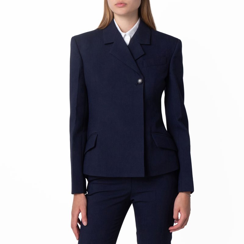 Double Breasted Slim-Fit Blazer_New Navy