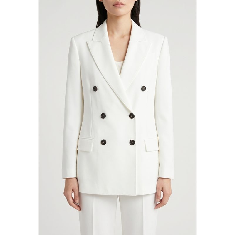 Brunello Cucinelli Wowhite Double Breasted Jacket_White
