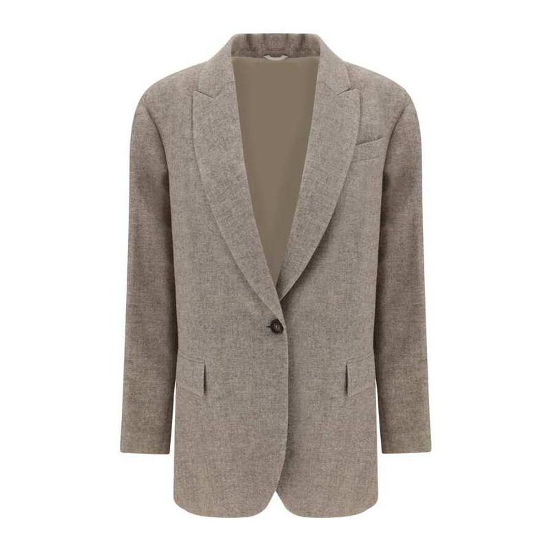 Brunello Cucinelli Wosand Wool Relaxed Jacket_Beige