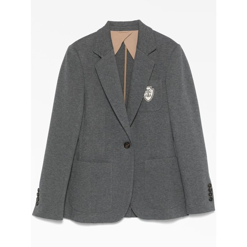 Brunello Cucinelli Wogrey Tailored Cotton Jacket_Grey
