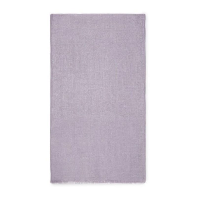 Brunello Cucinelli Light Purple Wool Silk Scarf_Purple