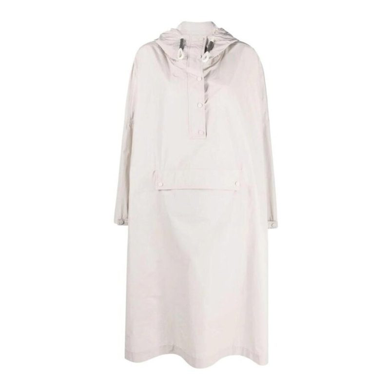 Brunello Cucinelli Dove Grey Hooded Long Coat_Grey