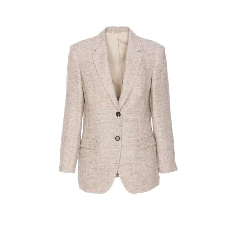 Brunello Cucinelli Beige Tailored Blazer With Buttons_Beige