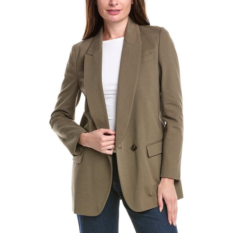 Brunello Cucinelli Military Green Deconstructed Blazer_Green
