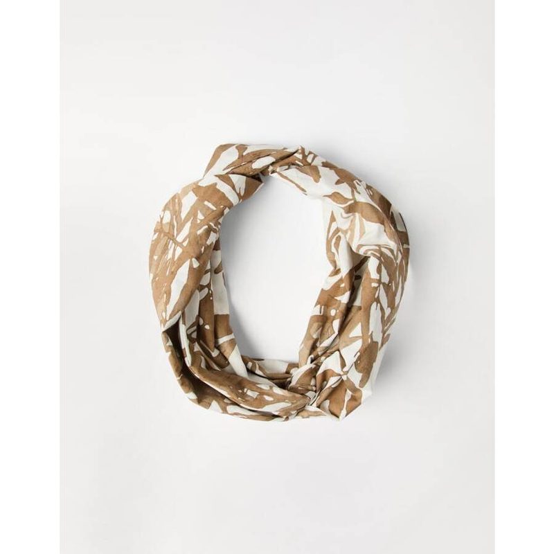 Brunello Cucinelli Womens Brown White Printed Scarf_Multi-Color