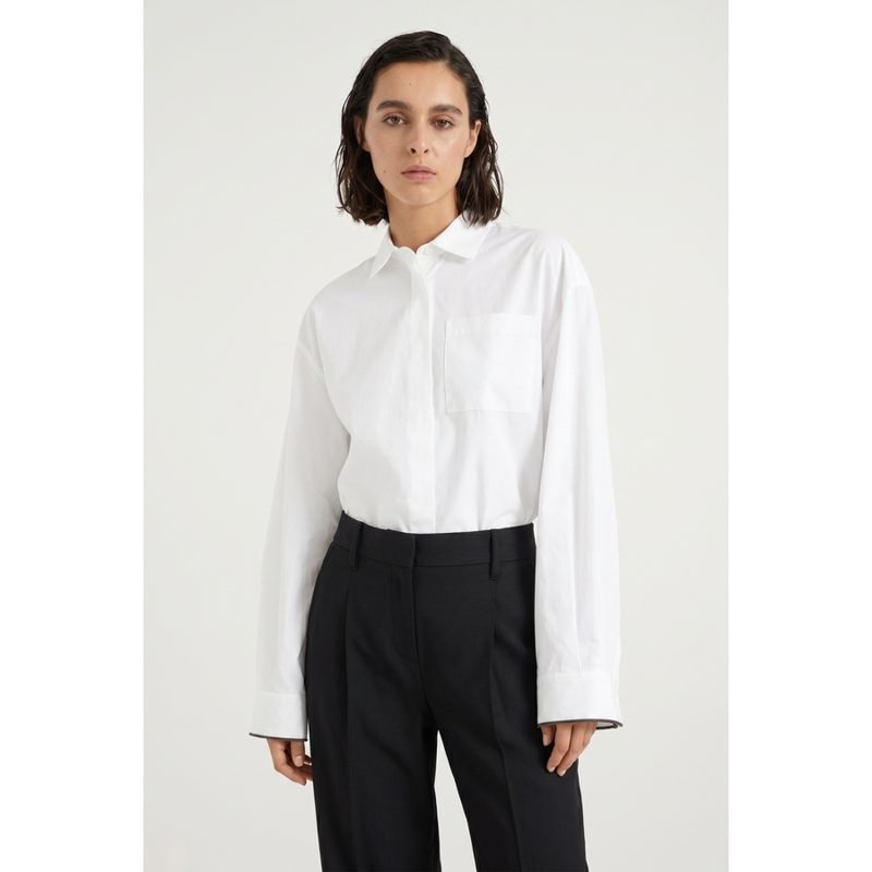 Brunello Cucinelli White Oversized Cotton Shirt_White