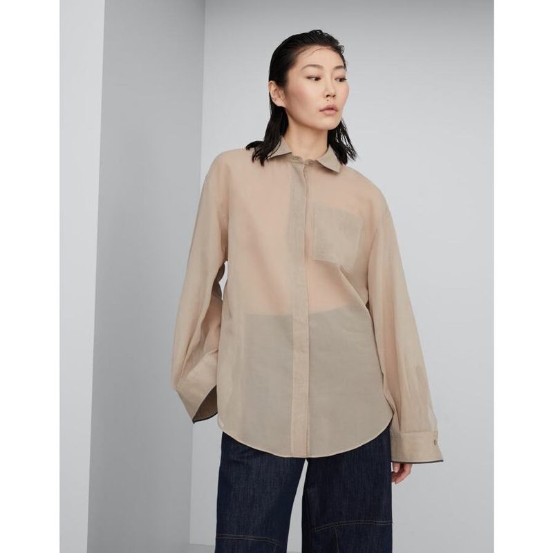 Brunello Cucinelli Light Beige Oversized Shirt_Beige