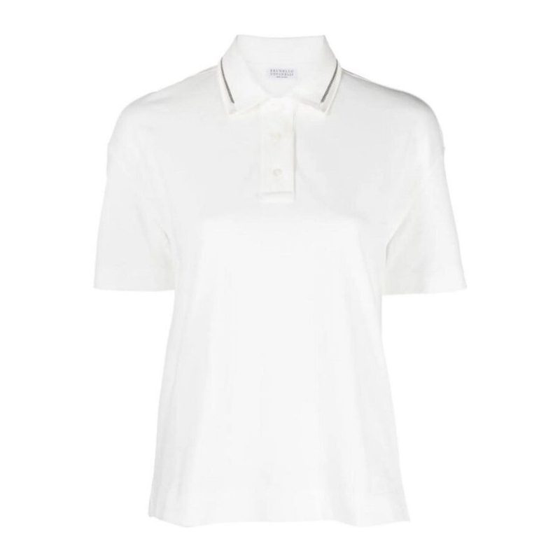Brunello Cucinelli Wowhite Cotton Polo Shirt_White