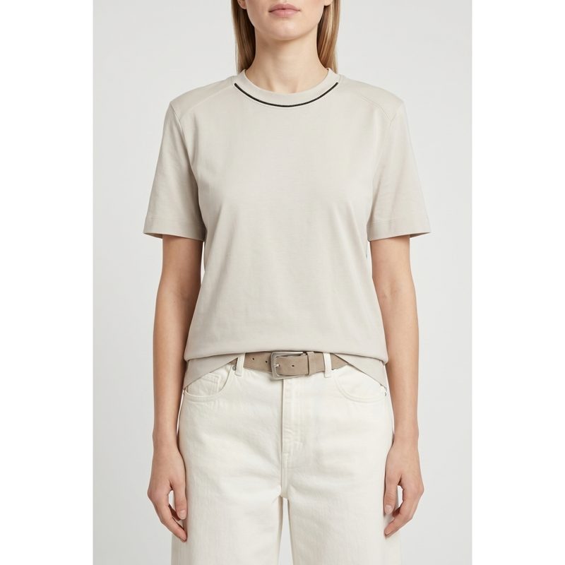 Brunello Cucinelli Wolight Beige Cotton Shirt_Beige