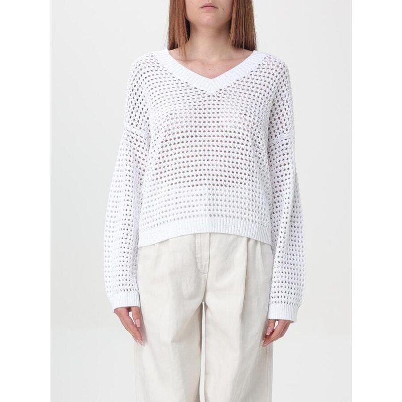 Brunello Cucinelli Wowhite Openwork Cotton Sweater_White