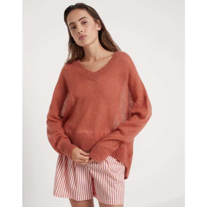 Brunello Cucinelli Worust Wool Mohair Sweater_Orange