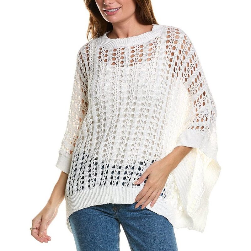Brunello Cucinelli White Open-Knit Sweater_White