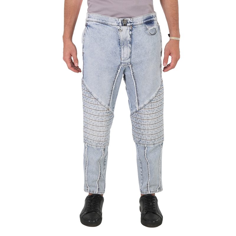 Mens Ribbed Cotton Slim-Fit Jeans_Light Blue