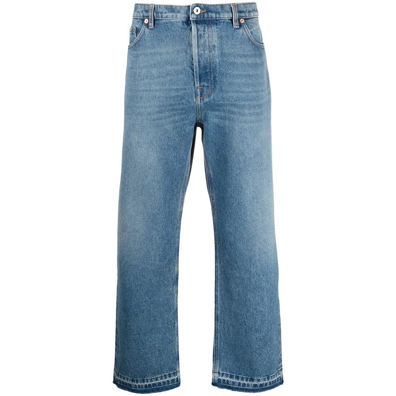 Garavani Garavani Dual Material Denim Trousers_Blue