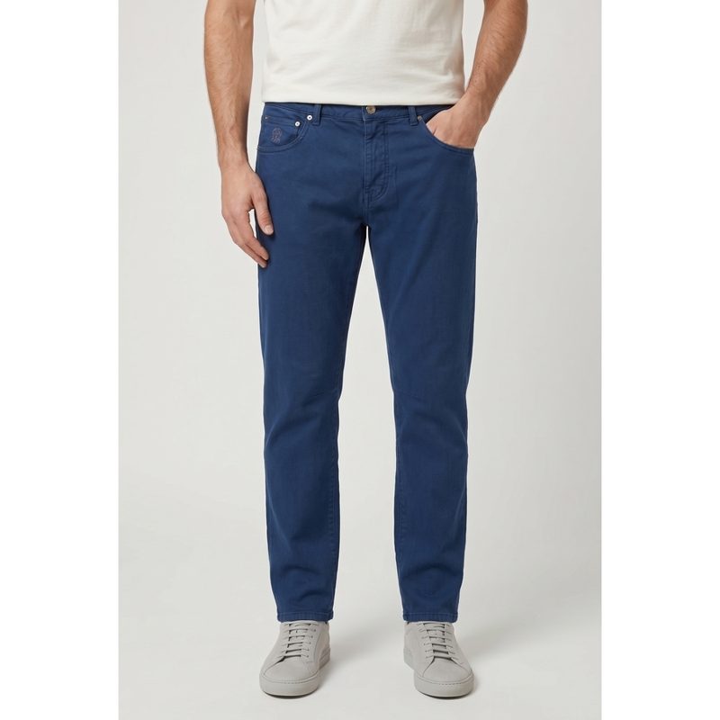 Brunello Cucinelli Blue Leisure Fit Trousers_Blue