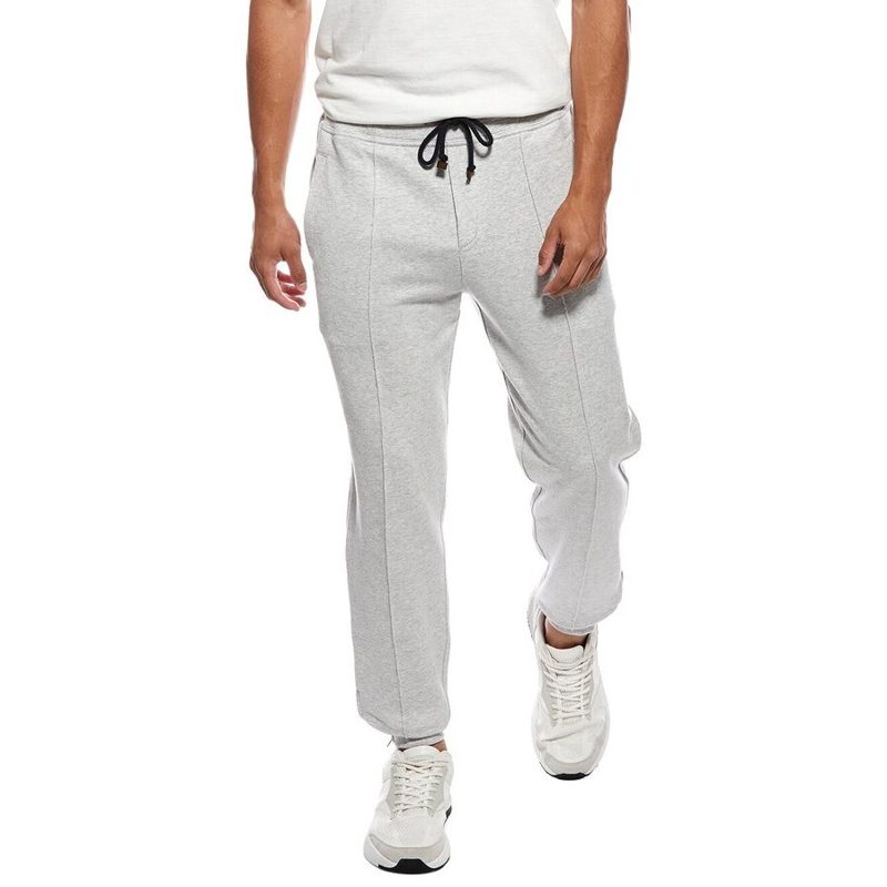 Brunello Cucinelli Light Grey Linen Trousers_Grey