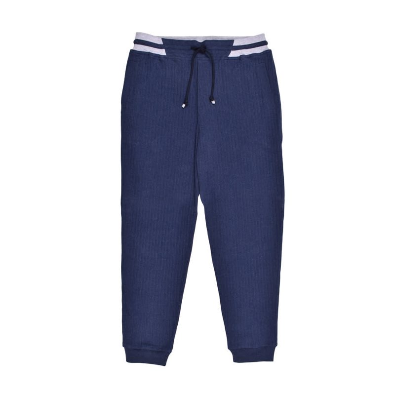 Brunello Cucinelli Blue Ribbed Knit Trousers_Blue