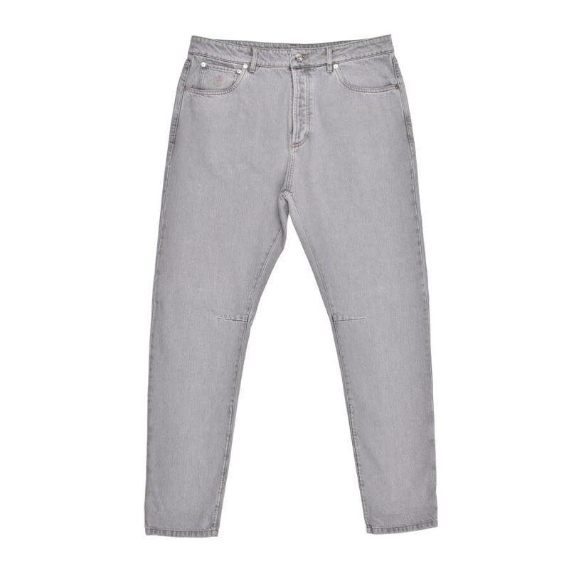 Brunello Cucinelli Light Denim Five-Pocket Jeans_Grey