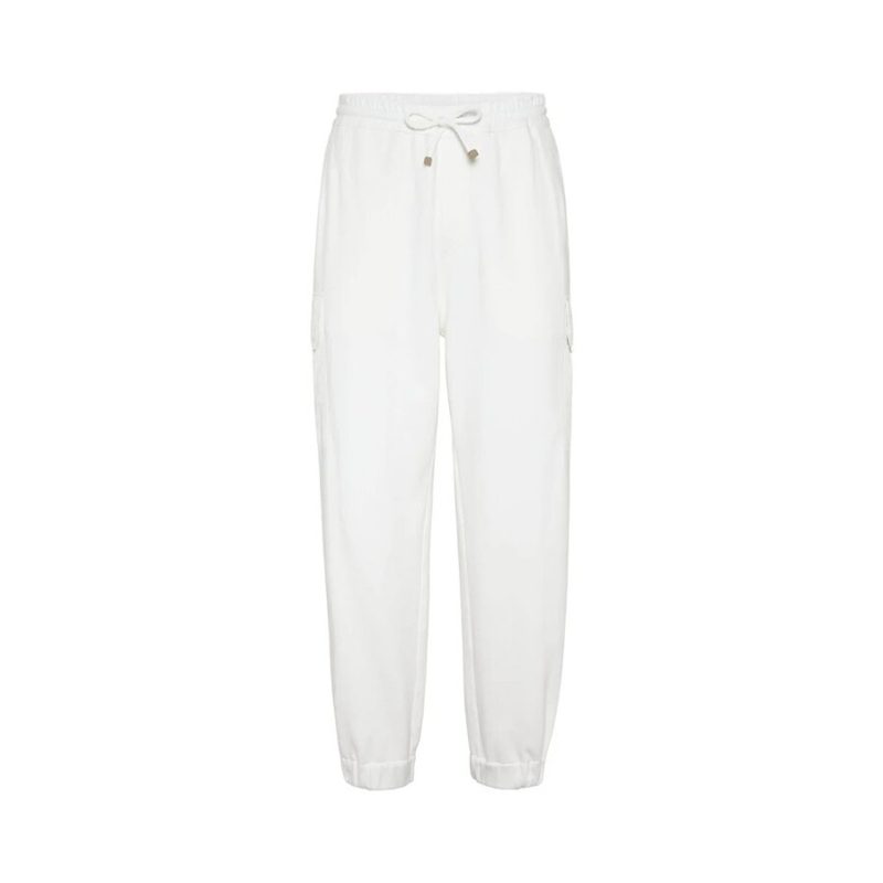 Brunello Cucinelli Off White Relaxed Trousers_White