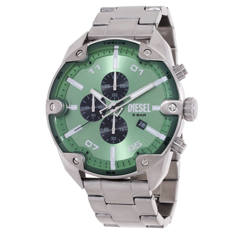 Spiked Chronograph Quartz Green Dial Mens Watch DZ4712
