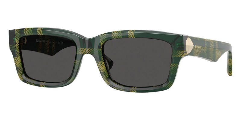 Dark Grey Rectangular Mens Sunglasses BE4443F 412587 55